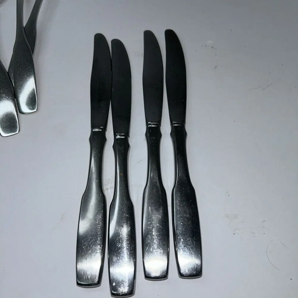 Lot of 7 Oneida Community Paul Revere Stainless 4 Dinner Knives 3 Serving Spoons